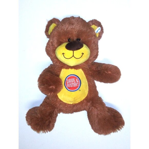 Dave And Busters Brown Plush Bear Teddy Plush Logo Doll Toy Factory 19” D&B - Picture 5 of 12
